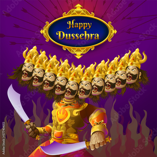 Dussehra wishes with ten head ravana photo