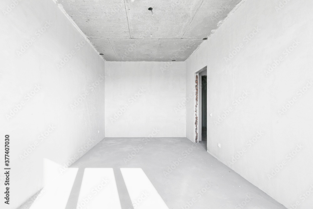 interior of the apartment without decoration in white colors interior of the apartment without decoration in white colors