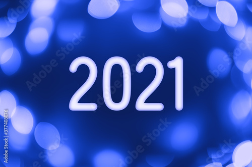 2021 word on a blue background