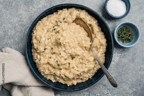 Creamy Risotto From Directly Overhead photo