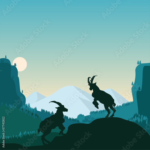 wrestling on the side of the mountain