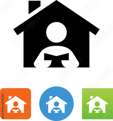 Home Schooling Remote Learning Vector Icon