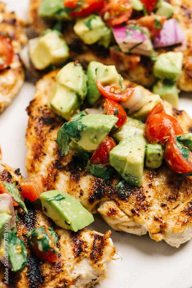 Grilled Chicken Breast Topped With Avocado Salsa Grilled Chicken Breast Topped With Avocado Salsa