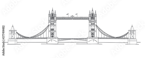 vector illustration of the tower bridge in london