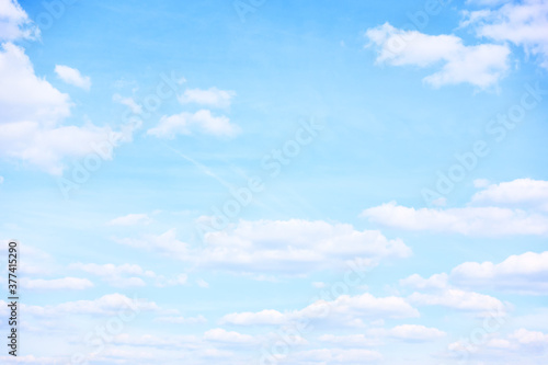 Fototapeta Naklejka Na Ścianę i Meble -  Light pastel blue sky with clouds
