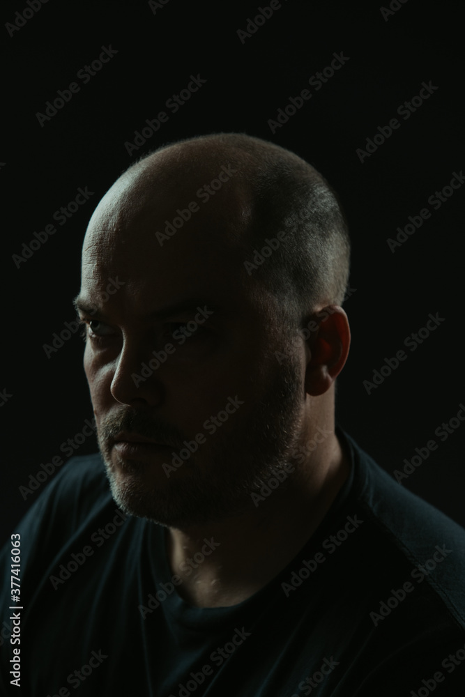 Intense dark portrait of a caucasian man Intense dark portrait of a caucasian man