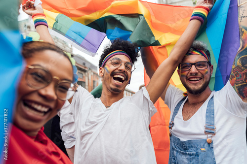 Waving Rainbow Flags