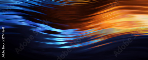 Abstract neon liquid. Abstract modern neon background. Multi-colored liquid, streaks, thermal imager. 3D illustration.