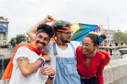 Friends Hugging at the Gay Pride photo
