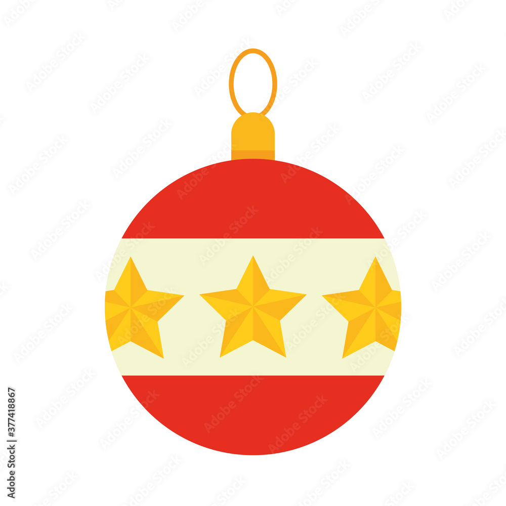 happy merry christmas, decorative ball with stars ornament, celebration festive flat icon style happy merry christmas, decorative ball with stars ornament, celebration festive flat icon style