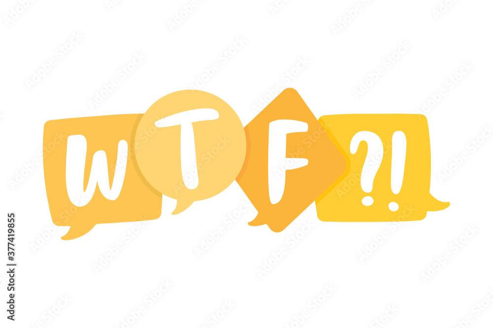 WTF Vector Text Bubble Illustration Background WTF Vector Text Bubble Illustration Background