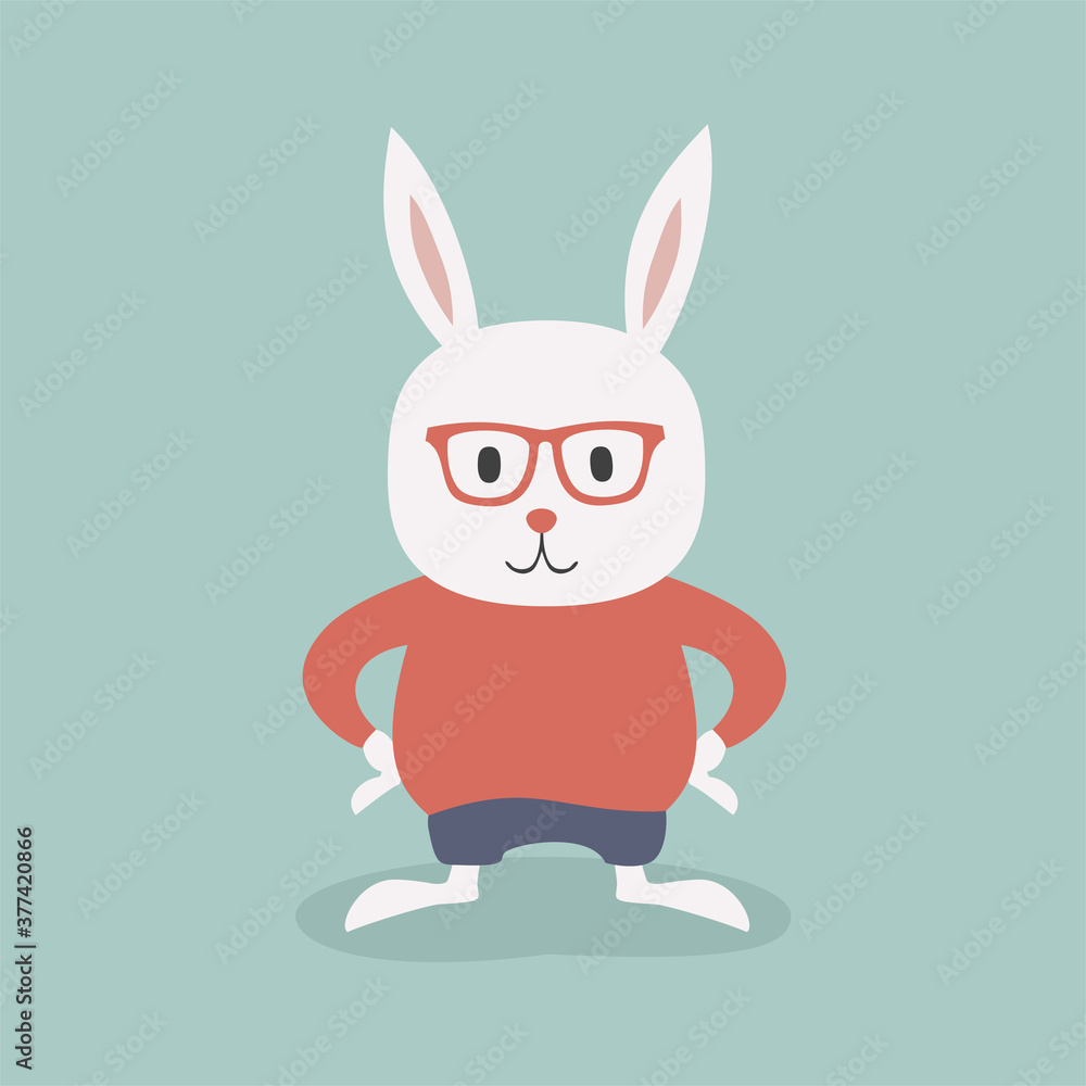 Fototapeta premium Funny cartoon rabbit illustration