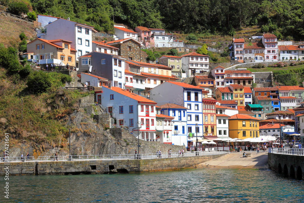 The town of Cudillero, in northern Spain from the sea