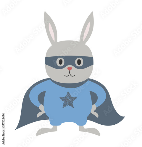 Design of funny rabbit hero draw