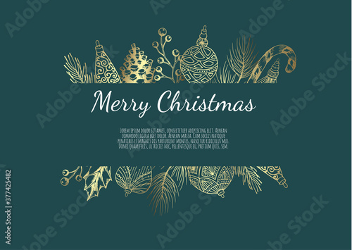 Merry Christmas background with christmas element. Vector illustration