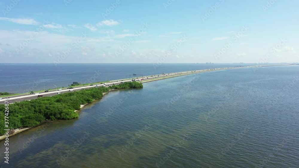 Aerial video of the 275 over Tampa Bay Florida Aerial video of the 275 over Tampa Bay Florida