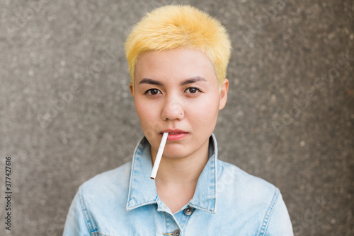 androgyne asian young woman photo