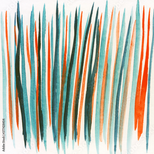Vertical Stripe Abstract Watercolor Painting