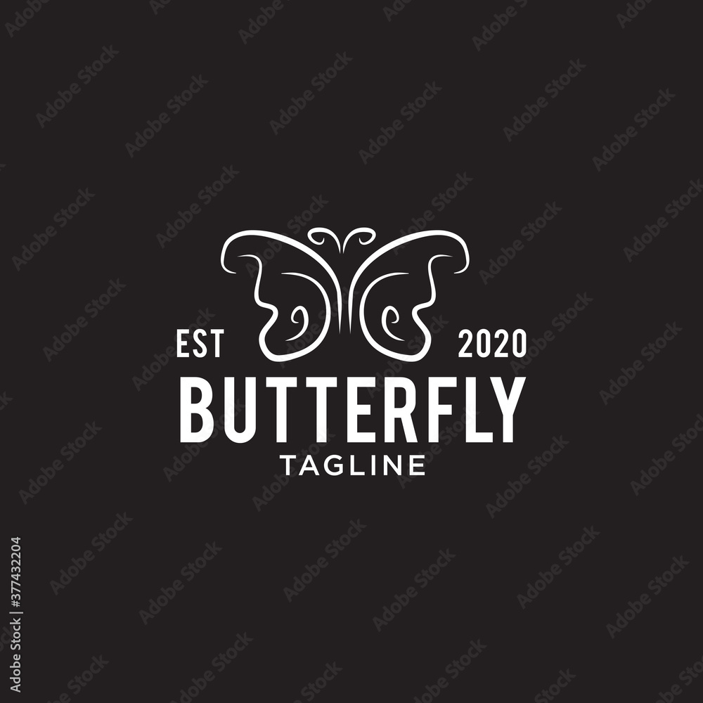 White butterfly logo design template White butterfly logo design template