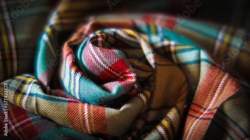 Multi colored tartan fabric background