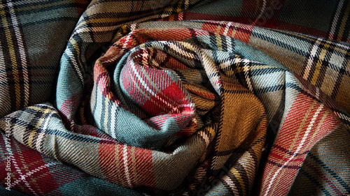 Multi colored tartan fabric background