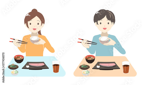 ご飯を食べる(線無し)