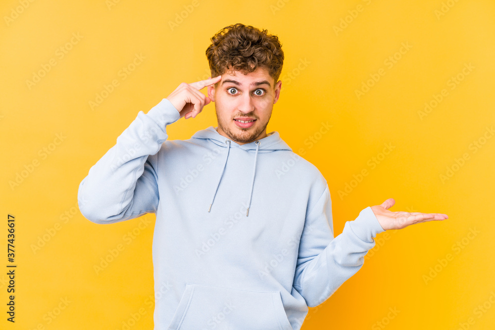 holding and showing a product on hand. holding and showing a product on hand.