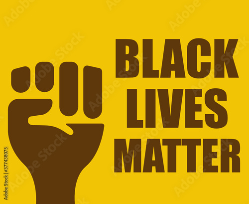 Black lives matter design on a yellow background
 photo