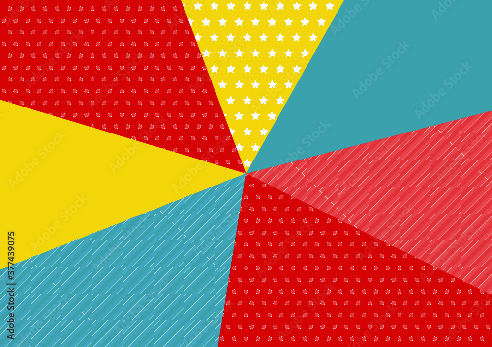 ポップな放射状背景イラスト 赤 ピンク 水色 黄色 Stock Vector Adobe Stock