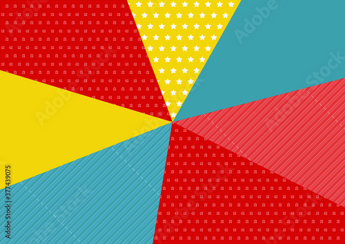 ポップな放射状背景イラスト　赤・ピンク・水色・黄色