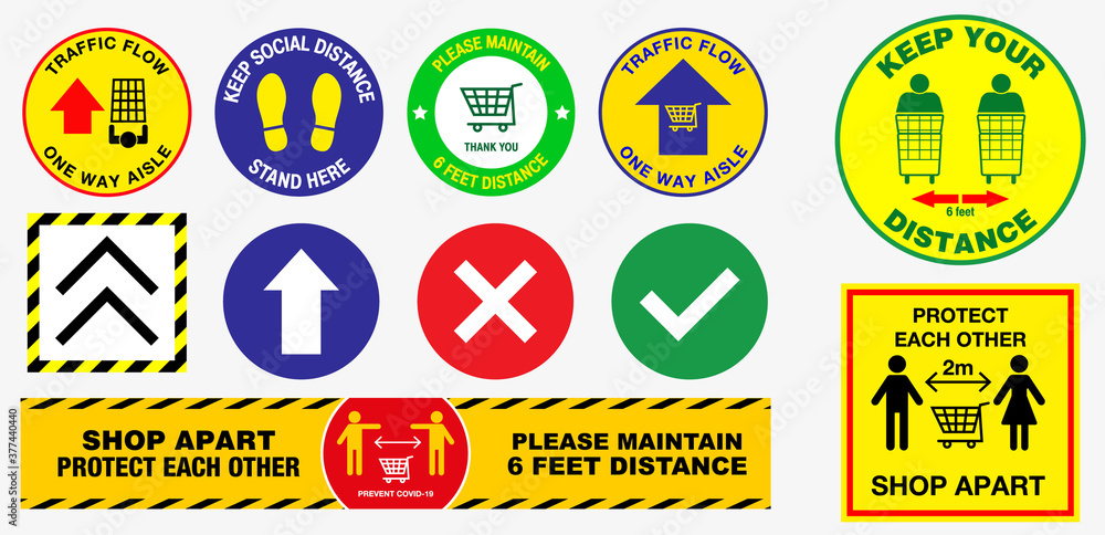 The Floor social distancing stickers or public health practices for covid-19 or health and safety protocols or new normal lifestyle concept. eps 10 vector, easy to modify The Floor social distancing stickers or public health practices for covid-19 or health and safety protocols or new normal lifestyle concept. eps 10 vector, easy to modify