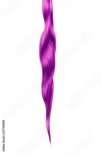 Pink shiny hair on white background, isolated