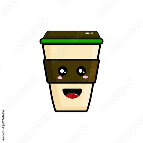 Cute Cup Coffee Mascot