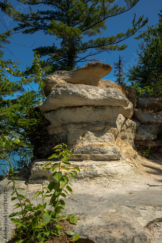 Minors Castle at Pictured Rock National Lakeshore in summer Michigan