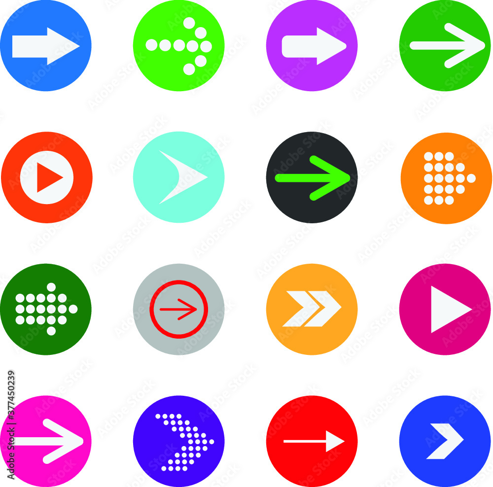 Big set of arrows with different shapes and background colors Big set of arrows with different shapes and background colors