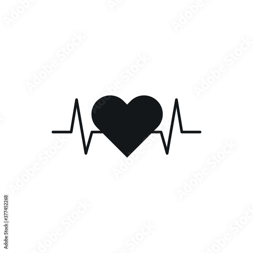 Heart beat monitor pulse line art icon for medical apps and websites isolated on white background EPS Vector
