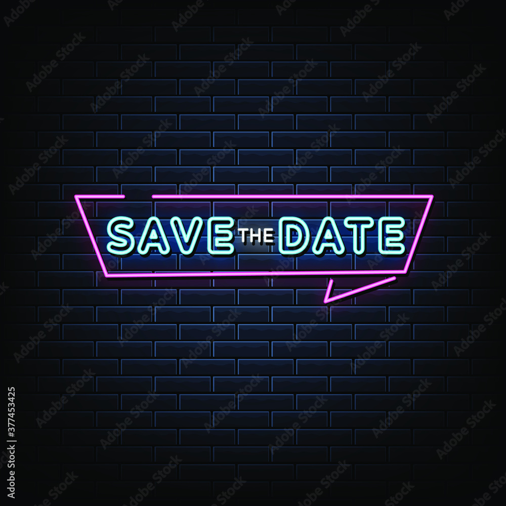 save the date neon