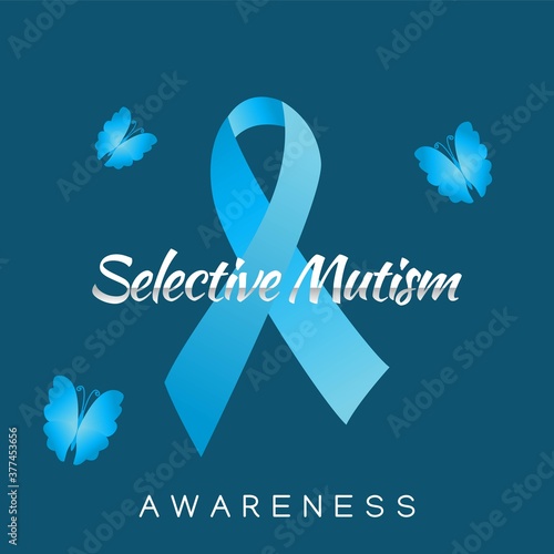 Selective Mutism Awareness Vector Illustration