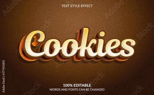 Editable Text Effect, Cookies Text Style