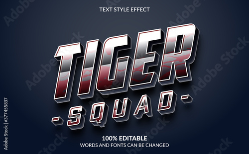Editable Text Effect, Tiger Squad, Gaming Esport Text Style
