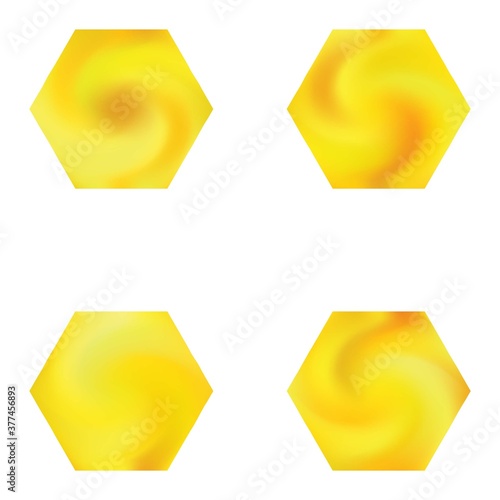 Collection of hexagonal colored backgrounds.