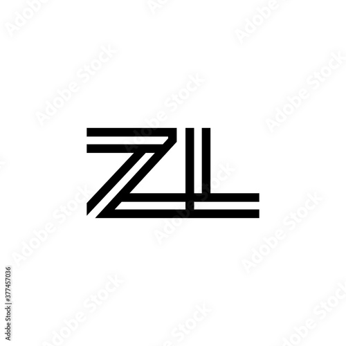 initial letter zl line stroke logo modern