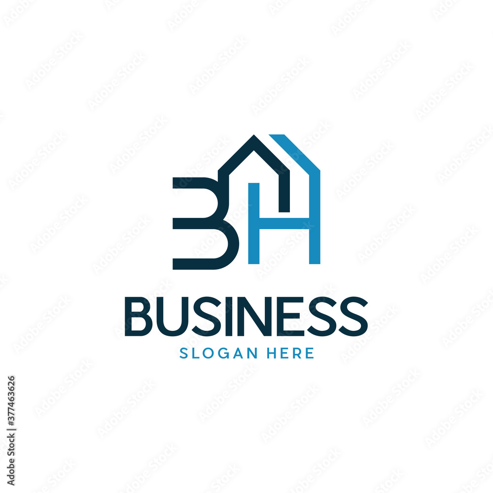 Letter BH Home Realty Modern Icon Logo, Letter BH Or HB Home Modern Abstract Creative Icon Logo Design Template