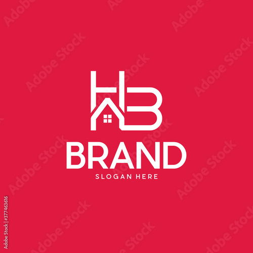 Letter HB Home Modern Abstract Creative Icon Logo Design Template