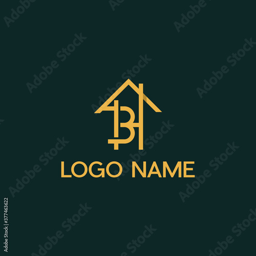 Letter BH Home Realty Modern Icon Logo, Letter BH Or HB Home Modern Abstract Creative Icon Logo Design Template