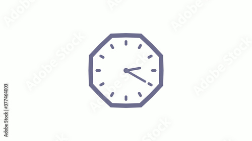 12 hours counting down clock icon with trick,Aqua gray clock icon on white background