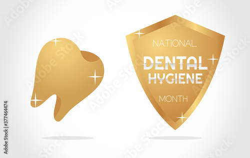 Vector graphic of national dental hygiene month good for national dental hygiene month celebration. flat design. flyer design.flat illustration.