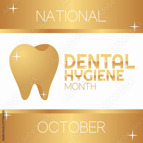 Vector graphic of national dental hygiene month good for national dental hygiene month celebration. flat design. flyer design.flat illustration.