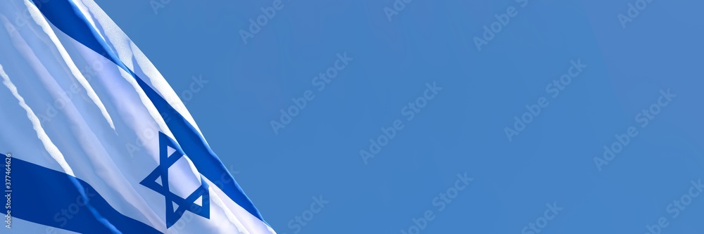 Ταπετσαρία 3D rendering of the national flag of Israel waving in the wind