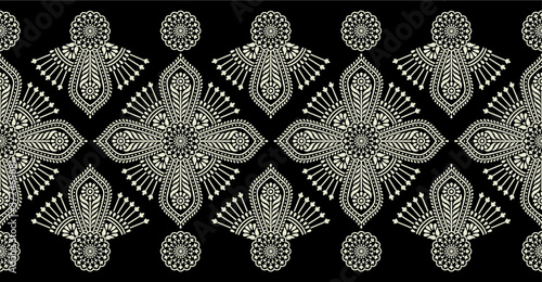 Seamless vintage floral border design